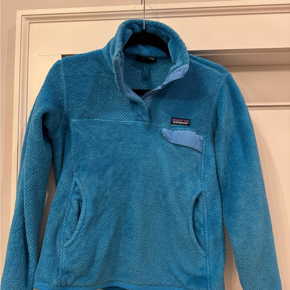 Patagonia Teal Blue ReTool Snap-T Fleece Pullover, Size Small